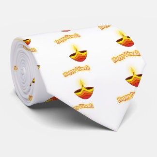 Glückliche Diwali und Diya Lampe Krawatte