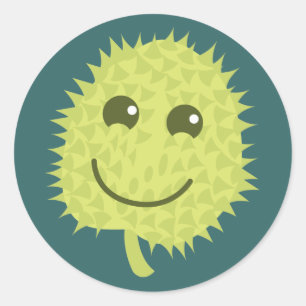 Glückliche Durianfrucht Runder Aufkleber