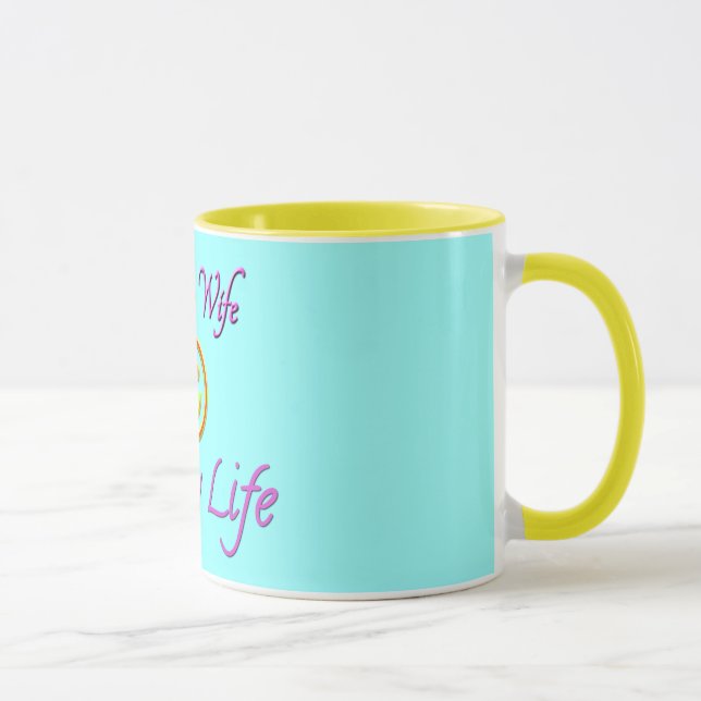 Glückliche Ehefrau-glückliche Leben-Gesichts-Tasse Tasse (Rechts)