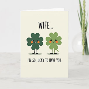 Glückliche Ehefrau Shamrock Kunstkarte Karte