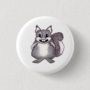 Glückliche Eichhörnchen-Cartoon-Zeichnung Button