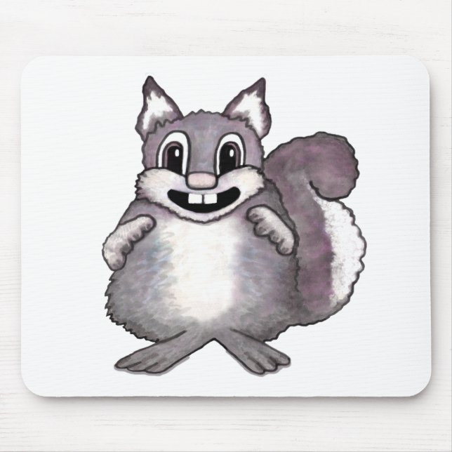 Glückliche Eichhörnchen-Cartoon-Zeichnung  Mousepad (Vorne)