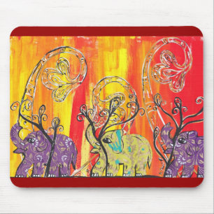 Glückliche Elefant-Parade Mousepad
