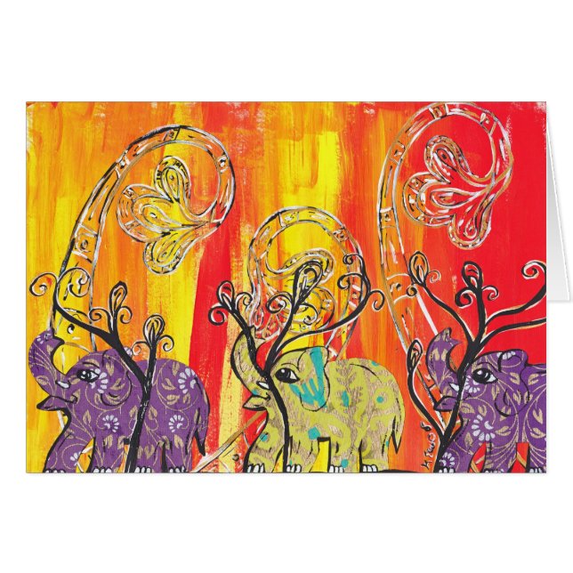 Glückliche Elefant-Paradekarte (Vorderseite (Horizontal))