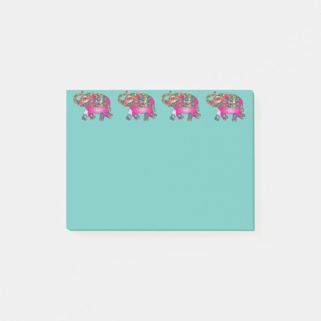 Glückliche Elefanten Post-it Klebezettel (Vorderseite)