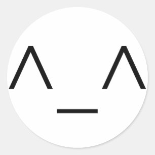 ^_^ glückliche Emoticon-Aufkleber Runder Aufkleber