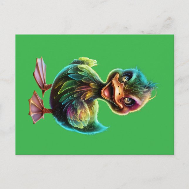 Glückliche Ente. Postkarte (Vorderseite)