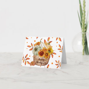 Glückliche Erntedanken Herbstkürme und Sonnenblume Karte