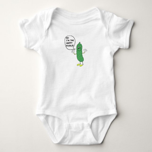 Glückliche Essiggurke Baby Strampler (Vorderseite)