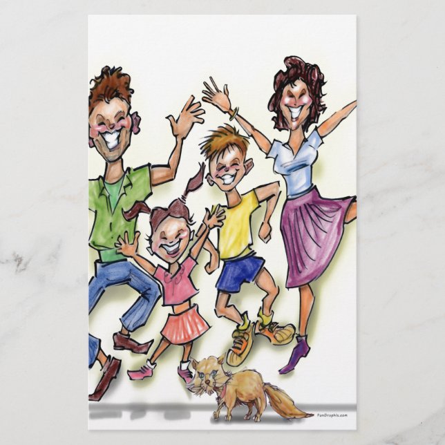 glückliche Familie Briefpapier (Vorderseite)