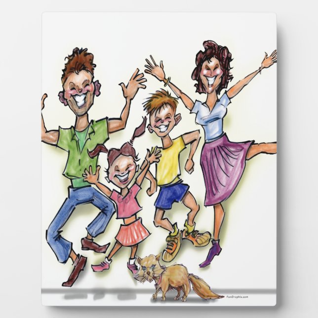 glückliche Familie Fotoplatte (Vorderseite)