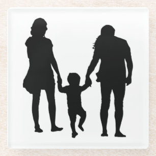 GLÜCKLICHE FAMILIE GLASUNTERSETZER
