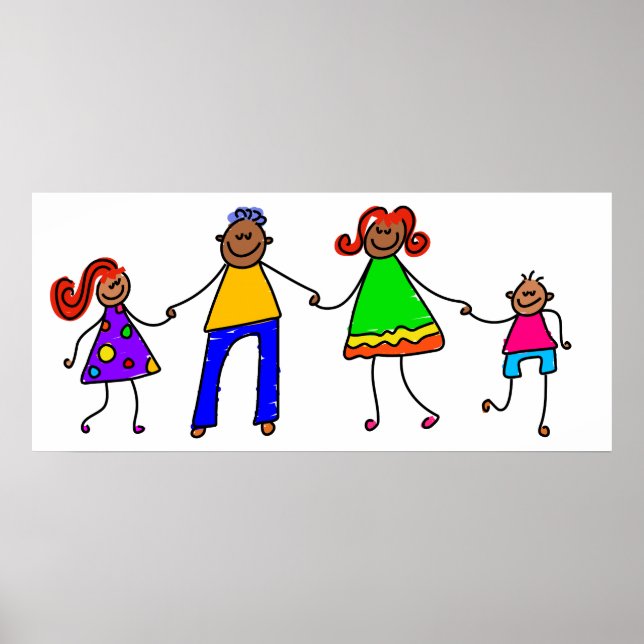 glückliche Familie Poster (Vorne)