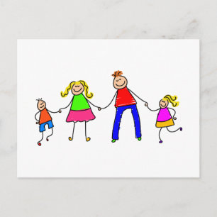 glückliche Familie Postkarte