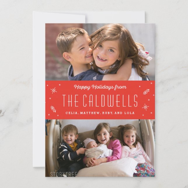 Glückliche Familien-Feiertags-Foto-Karte Feiertagskarte (Vorderseite)