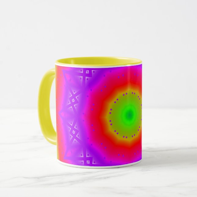 Glückliche Farbkombinierte Tasse (Vorderseite Links)