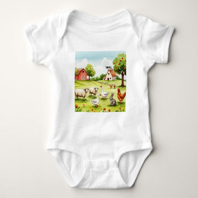 Glückliche Farm Baby Strampler (Vorderseite)