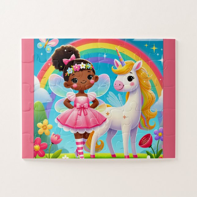 "GLÜCKLICHE FEE & EINHORN" PUZZLE (Horizontal)
