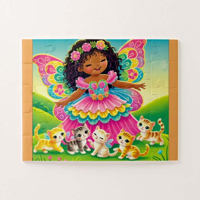 "GLÜCKLICHE FEE & KÄTZCHEN" PUZZLE (Horizontal)