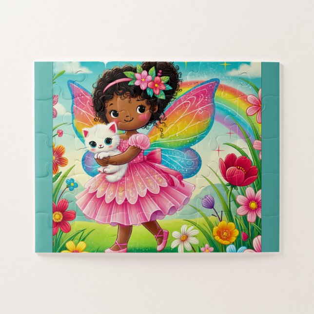 "GLÜCKLICHE FEE & KÄTZCHEN" PUZZLE (Horizontal)