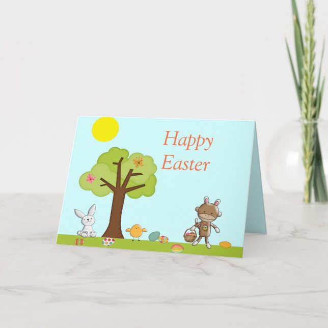 Glückliche Feier Ostern im Freien Feiertagskarte (Vorderseite)