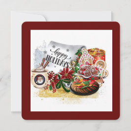 Glückliche Feiertage Faltkarte Feiertagskarte