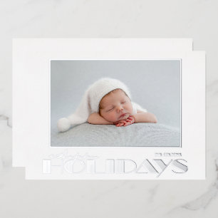 Glückliche Feiertage Foto-Folien-Weihnachtskarte