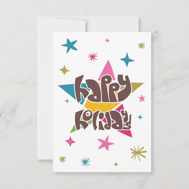 Glückliche Feiertage Grüße. Karte (Vorderseite)