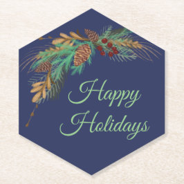 Glückliche Feiertage Paper Untersetzer