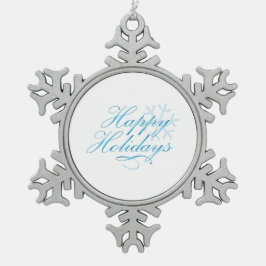 Glückliche Feiertage Schneeflocken Zinn-Ornament