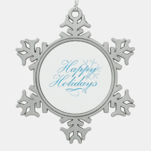 Glückliche Feiertage Schneeflocken Zinn-Ornament