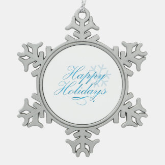 Glückliche Feiertage Schneeflocken Zinn-Ornament
