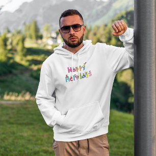 Glückliche Feiertage Stäbchenfigur-Typografie für Hoodie