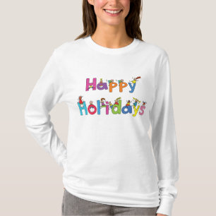 Glückliche Feiertage Stäbchenfigur-Typografie für T-Shirt
