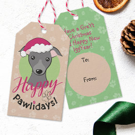 Glückliche Feiertage Weihnachten Graue Iggy Dog Ca Geschenkanhänger