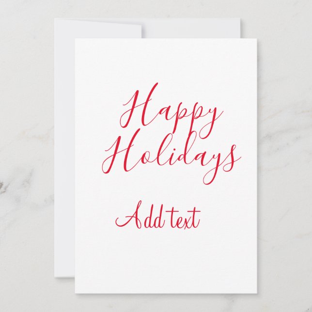 Glückliche Feiertage Weihnachten Rote Kalligrafie  (Vorderseite)