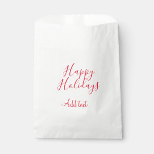 Glückliche Feiertage Weihnachten Rote Kalligrafie  Geschenktütchen