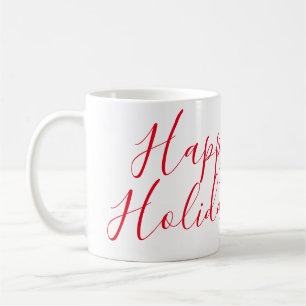 Glückliche Feiertage Weihnachten Rote Kalligrafie Kaffeetasse