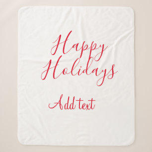 Glückliche Feiertage Weihnachten Rote Kalligrafie Sherpadecke