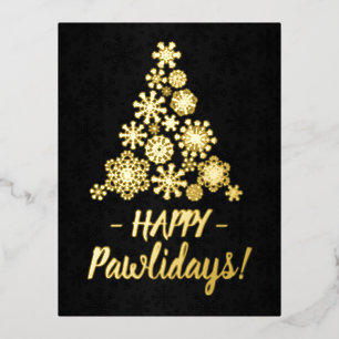 Glückliche Feiertage, Weihnachtsbaum, Schneeflocke Folien Feiertagspostkarte