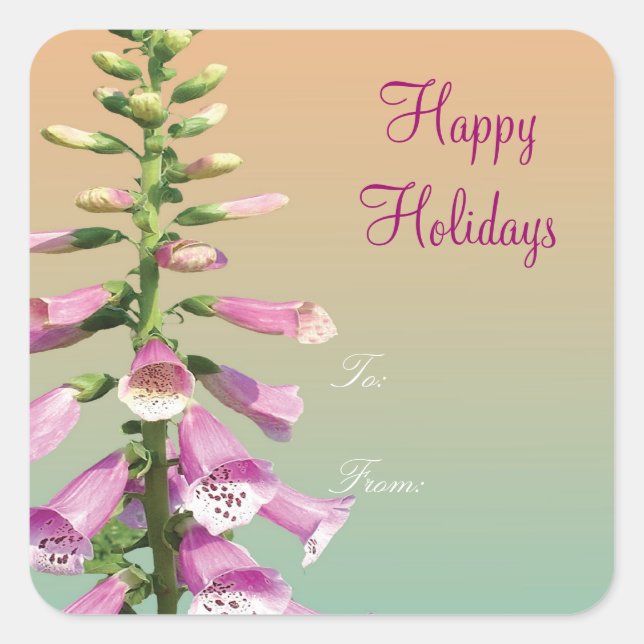 Glückliche Feiertage Weihnachtsgeschenke verpacken Quadratischer Aufkleber (Vorderseite)