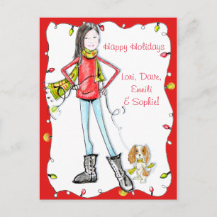 Glückliche Feiertagspostkarte mit entzückender