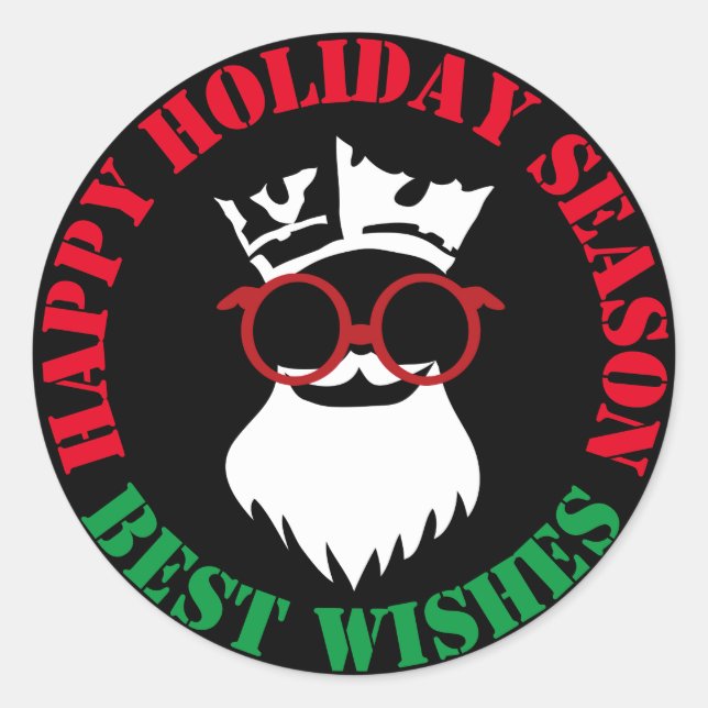 GLÜCKLICHE FERIEN aus SANTA Classic Round Sticker (Vorderseite)