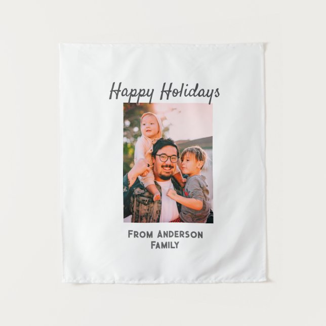 Glückliche Ferien Foto Moderne Liebe Kleine Famili Wandteppich (Vorderseite)