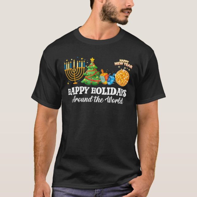 Glückliche Ferien in der Weihnachtsfamilie der Wel T-Shirt (Vorderseite)