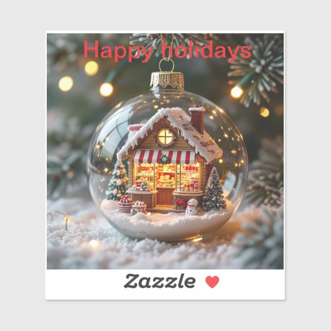 Glückliche Ferien Süßwarenladen in der Welt Aufkleber (Blatt)