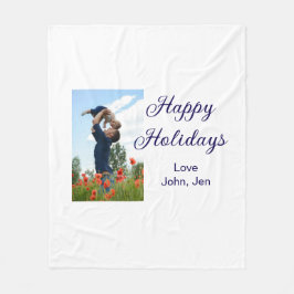 Glückliche Ferien Vater Sohn Weihnachten Familieng Fleecedecke