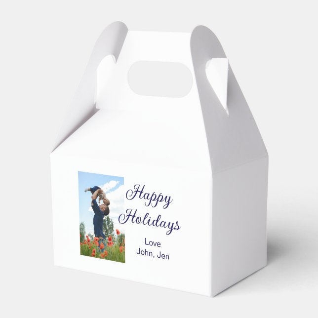 Glückliche Ferien Vater Sohn Weihnachten Familieng Geschenkschachtel (Vorderseite)