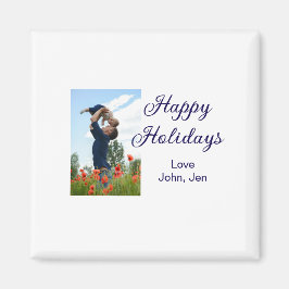 Glückliche Ferien Vater Sohn Weihnachten Familieng Magnet