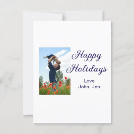 Glückliche Ferien Vater Sohn Weihnachten Familieng Postkarte